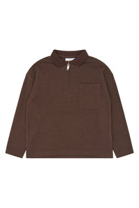 The New Varl OS Longsleeve Polo Chestnut