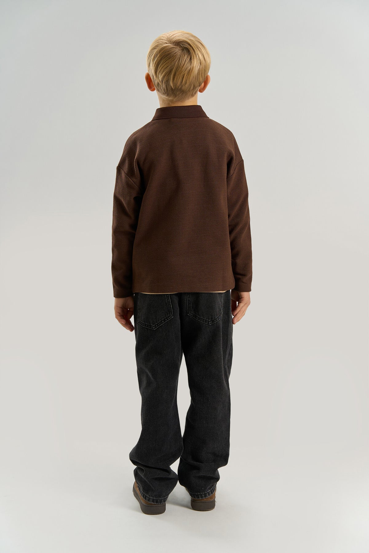 The New Varl OS Longsleeve Polo Chestnut