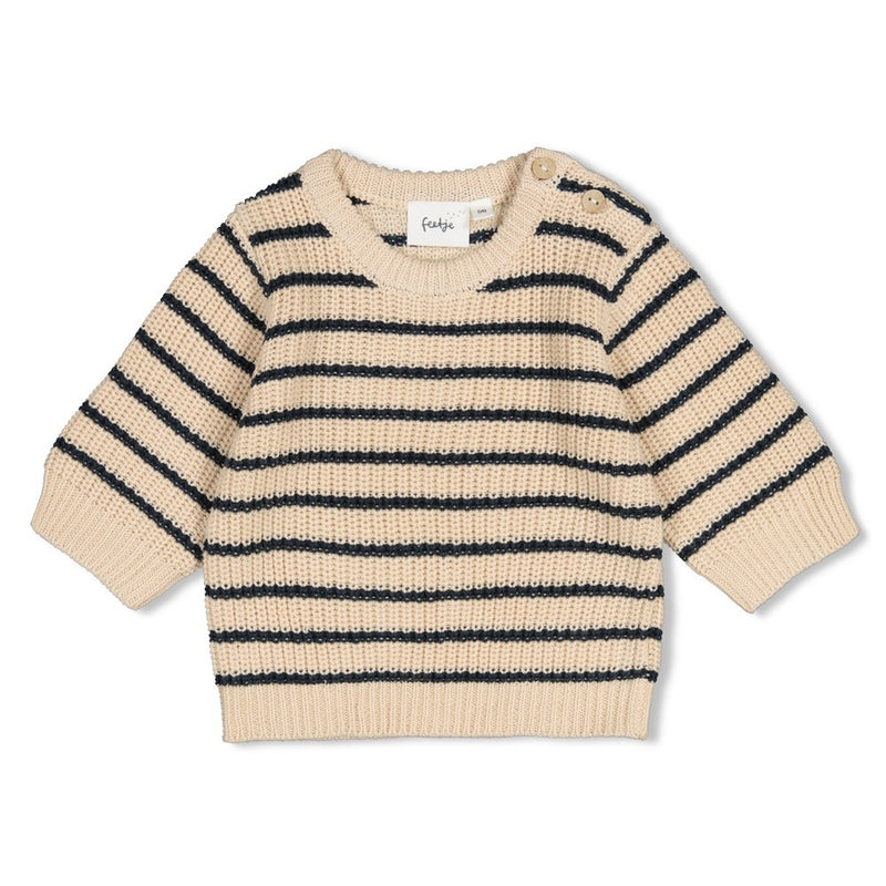 Feetje Babykleding Sweater gebreid streep Winter Denims Taupe