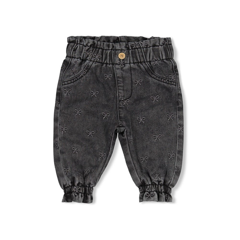 Feetje Babykleding Broek denim met borduurdsels Winter Denims Antraciet