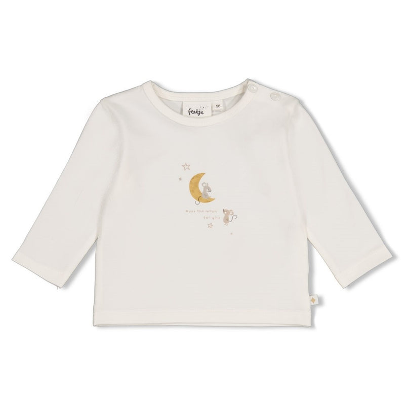Feetje Babykleding Longsleeve Over the Moon for You Offwhite