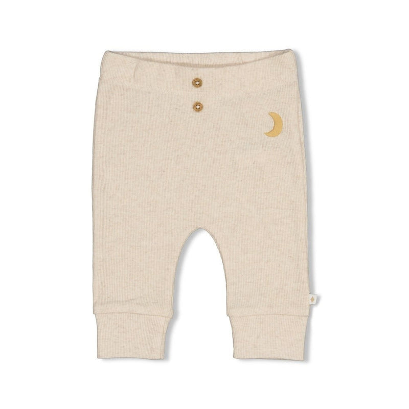 Feetje Babykleding Broek rib Over the Moon for You Offwhite melange