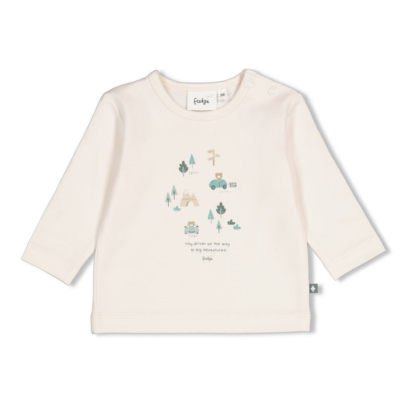 Feetje Babykleding Longsleeve Beep Beep Offwhite