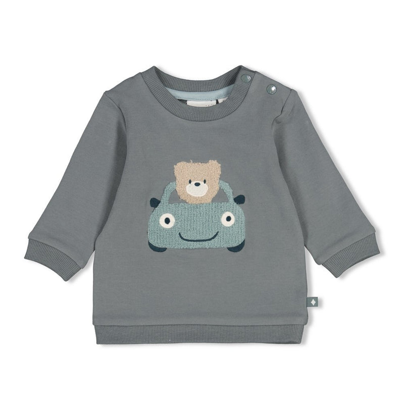 Feetje Babykleding Sweater Beep Beep Zeegroen