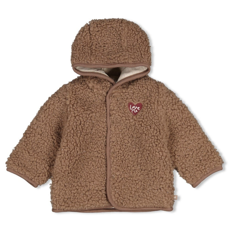 Feetje Babykleding Bouclé omkeerbaar jasje met capuchon My Little Love Taupe
