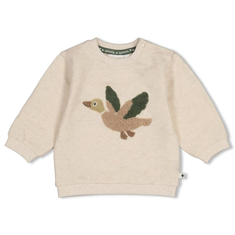 Feetje Babykleding Sweater Wiggle and Waddle Offwhite melange