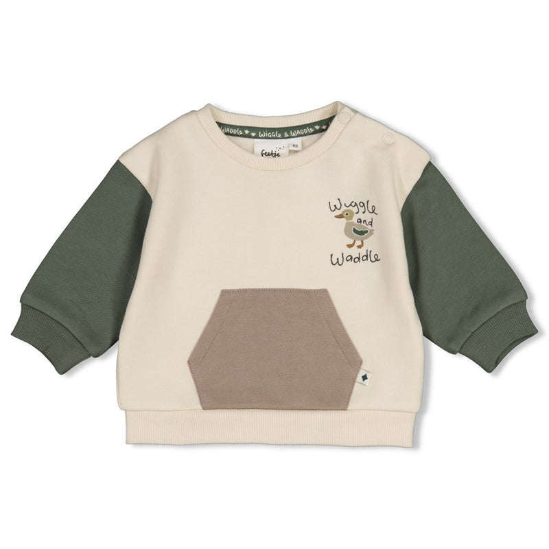 Feetje Babykleding Sweater relaxed fit Wiggle and Waddle Offwhite