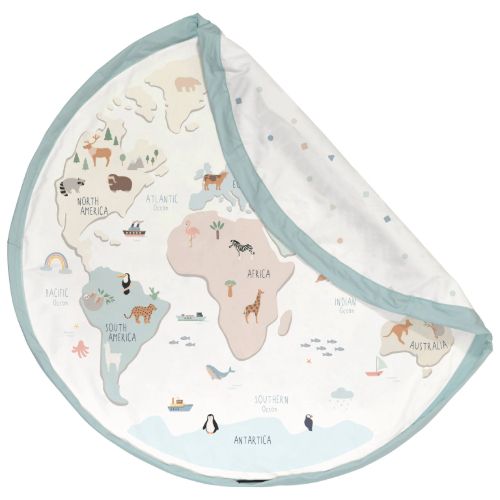 3-in-1 speelkleed & opbergzak - worldmap colour