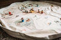 3-in-1 speelkleed & opbergzak - worldmap colour