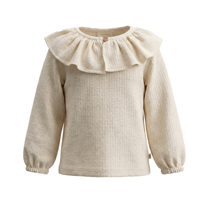 Your Wishes Ruffle Collar Longsleeve Mini Jacquard