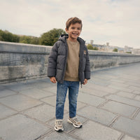 Your Wishes Puffer Coat Solid Blue