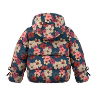 Your Wishes Floating Daisy Tie Puffer Coat Insignia Blue