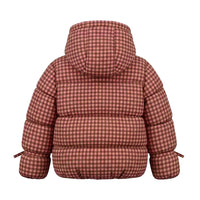 Your Wishes GinghamTie Puffer Coat Multicolor