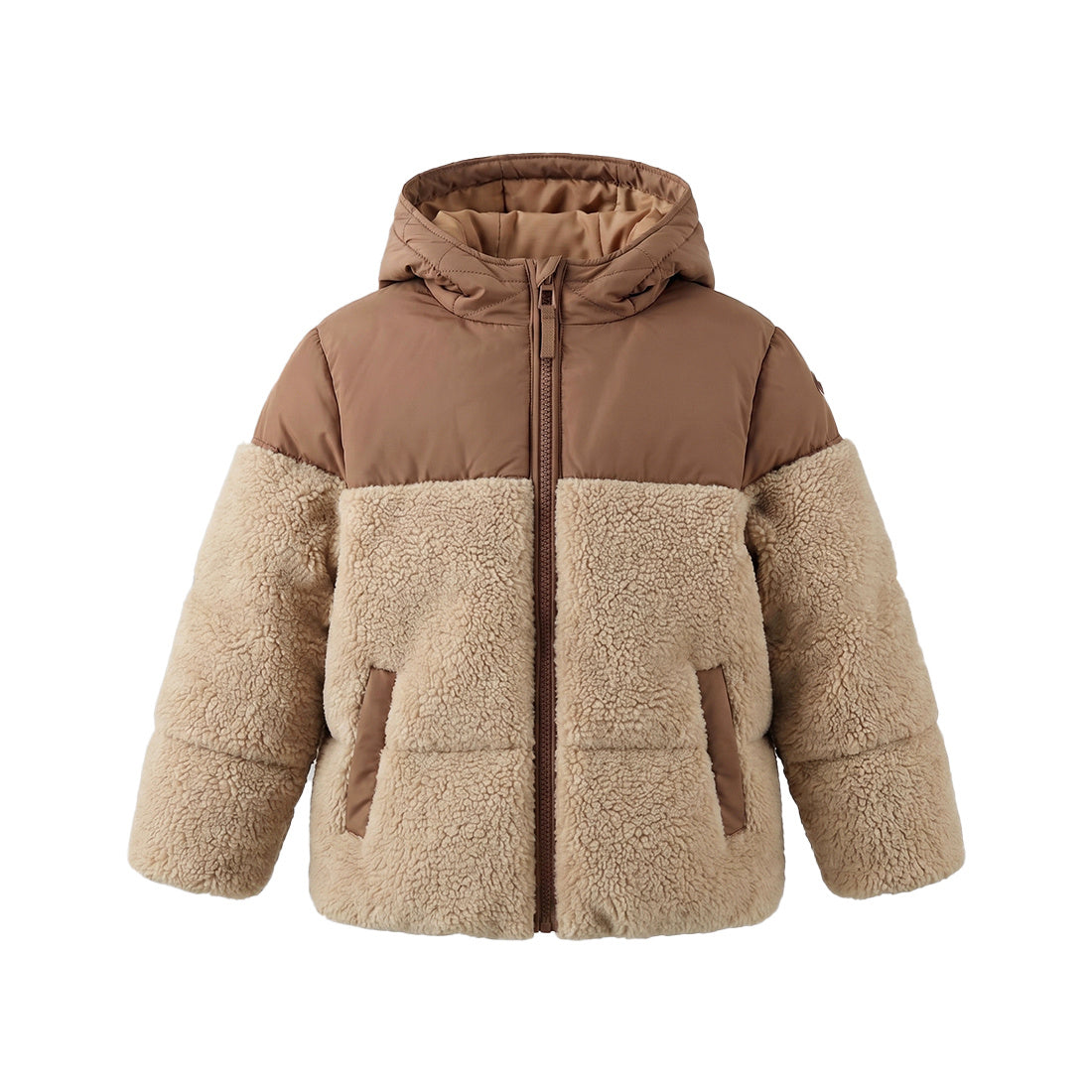 Your Wishes Teddy Puffer Coat Multicolor