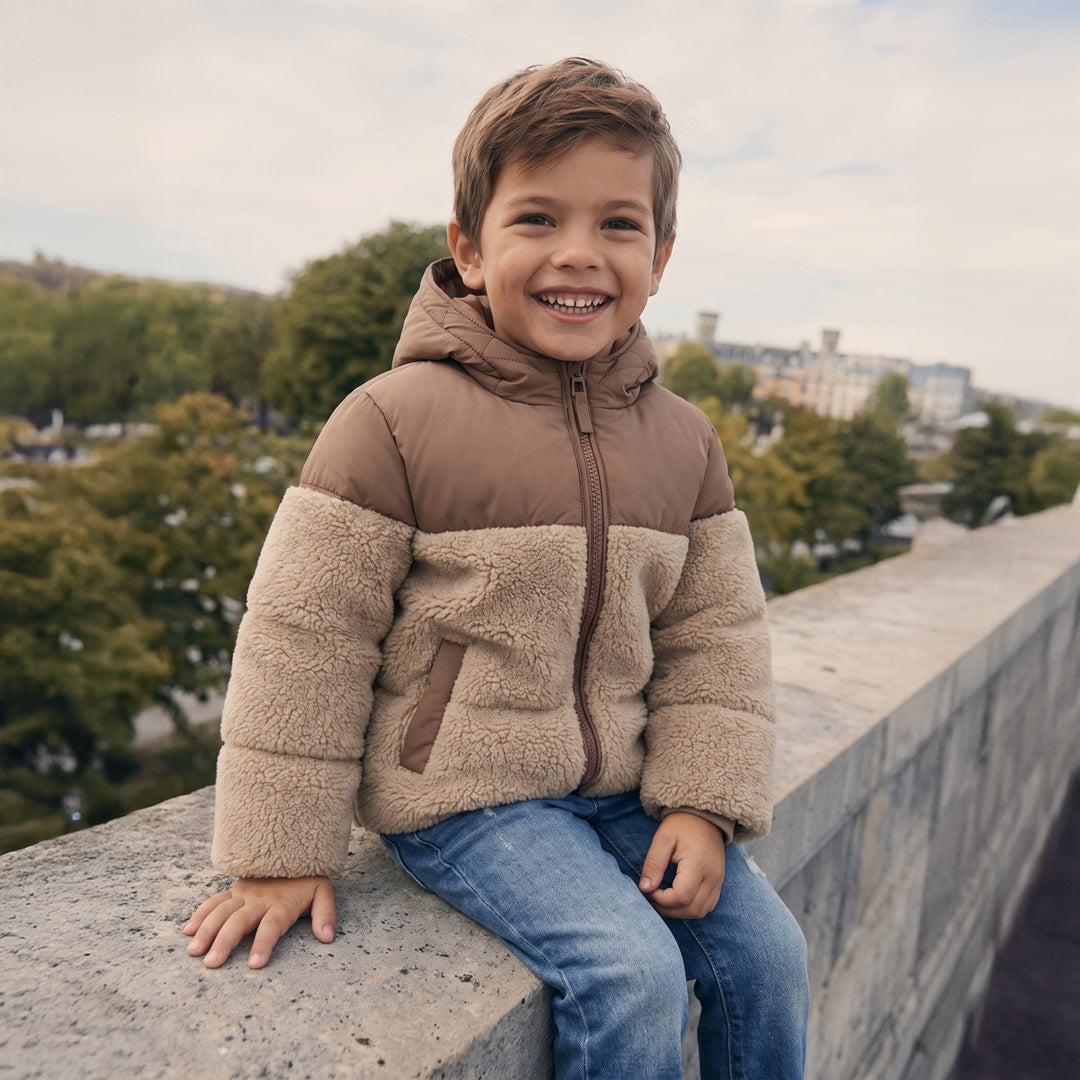 Your Wishes Teddy Puffer Coat Multicolor