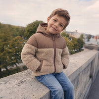 Your Wishes Teddy Puffer Coat Multicolor